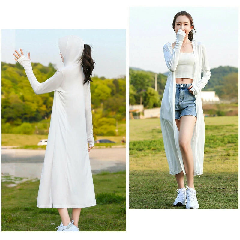 パーカー M/L/LL 着るだけで 紫外線対策 UVカットパーカー レディース トップス 長袖 羽織り 大きいサイズ 春夏 UV パーカー UVカットパーカー 涼しい ロングパーカー M L LL レディース ロング ジッパー 指穴 春 夏 薄手 長袖 日焼け防止 指穴付き 定番 抗菌