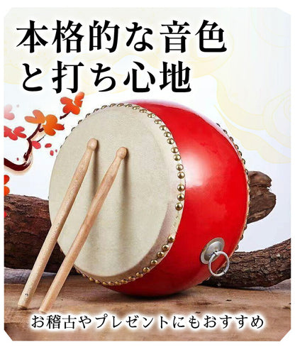 和太鼓セット 牛皮張 太鼓 太鼓セット 牛革 パーカッション 3インチ～10インチ キッズパーカッション 標準サイズ マーチング 演奏会 打楽器 お遊戯会 バチ 練習 盛り上げ 和太鼓 演奏 子供用