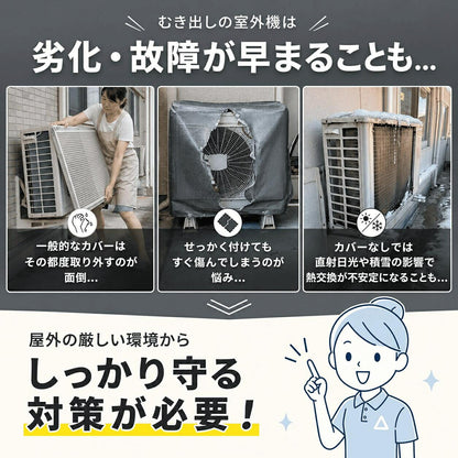 エアコン室外機カバー 室外機カバー エアコン 室外機 遮熱エコカバー アルミ構造 省エネ 日よけ 紫外線対策 直射日光対策 室外機保護カバー 保護カバー 屋外カバー 防水カバー 簡単取り付け 撥水 防水 サビ防止 劣化防止 汚れ防止 丈夫  戸建て 屋外用 オールシーズン