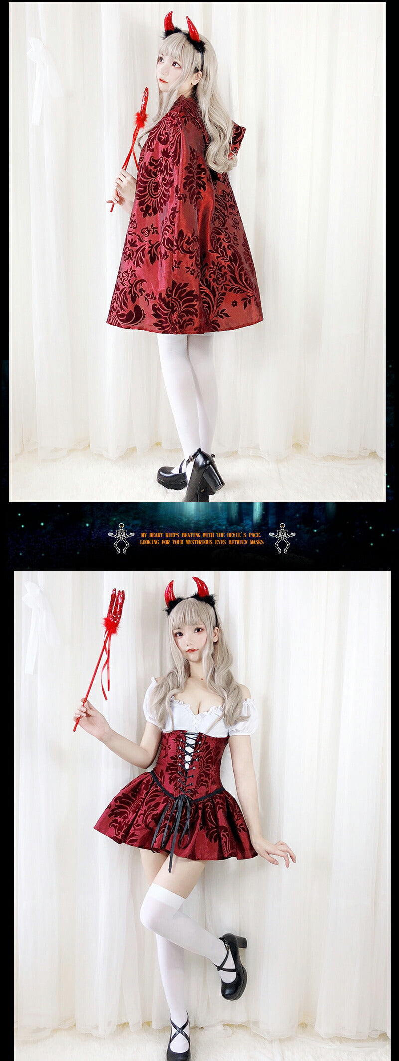ハロウィン コスプレ 魔女仮装 小悪魔 ゴスロリ 女性 小悪魔 ジョーカー 魔女コスト 大人気 ハロウィン コスプレ衣装 コスチューム 大人 セクシー レース切り替え袖コスチューム コゴスロリ衣装 仮装 ハロウィン 学園祭 コスプレ