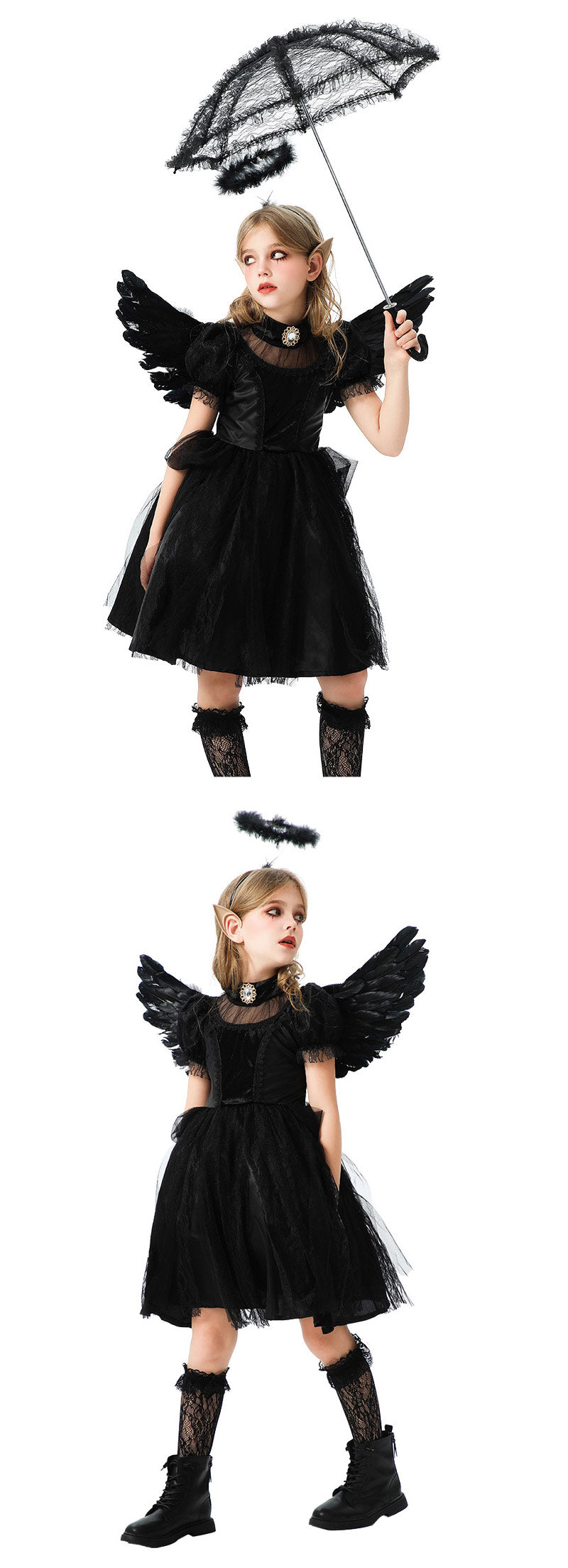 ハロウィン コスプレ 魔女仮装 小悪魔 ゴスロリ 女性 小悪魔 ジョーカー 魔女コスト 大人気 ハロウィン コスプレ衣装 コスチューム 大人 セクシー レース切り替え袖コスチューム コゴスロリ衣装 仮装 ハロウィン 学園祭 コスプレ