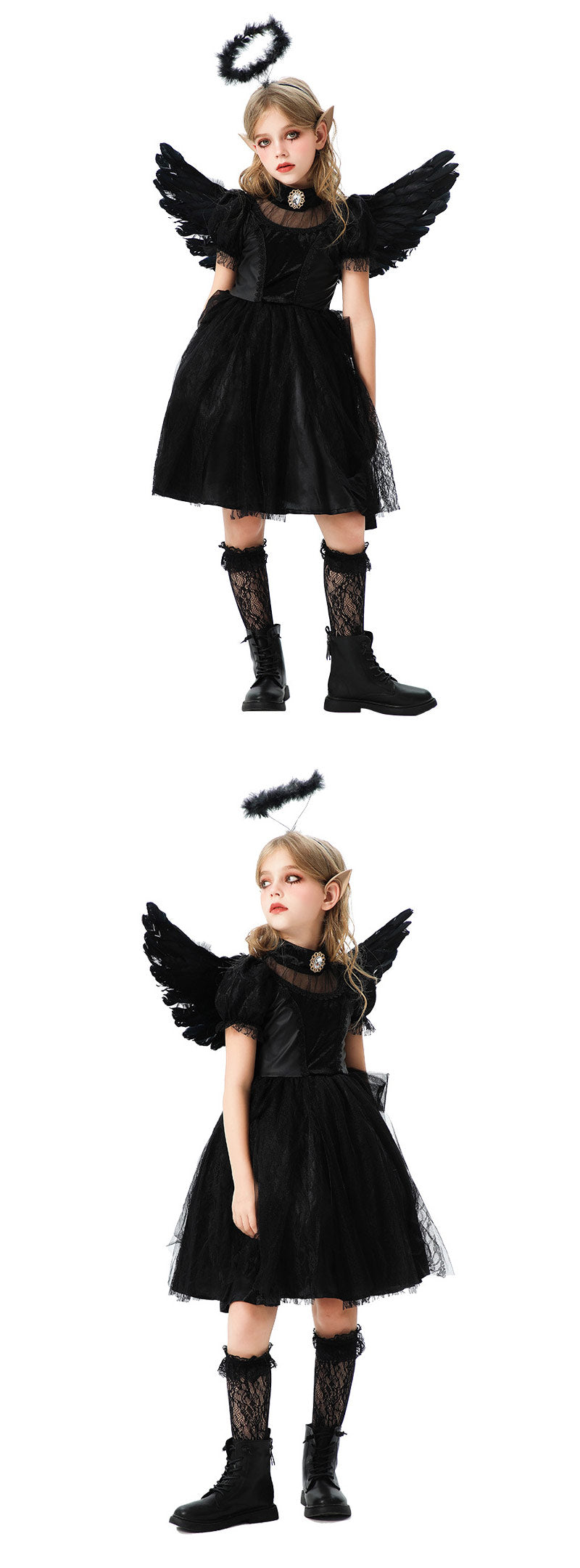 ハロウィン コスプレ 魔女仮装 小悪魔 ゴスロリ 女性 小悪魔 ジョーカー 魔女コスト 大人気 ハロウィン コスプレ衣装 コスチューム 大人 セクシー レース切り替え袖コスチューム コゴスロリ衣装 仮装 ハロウィン 学園祭 コスプレ
