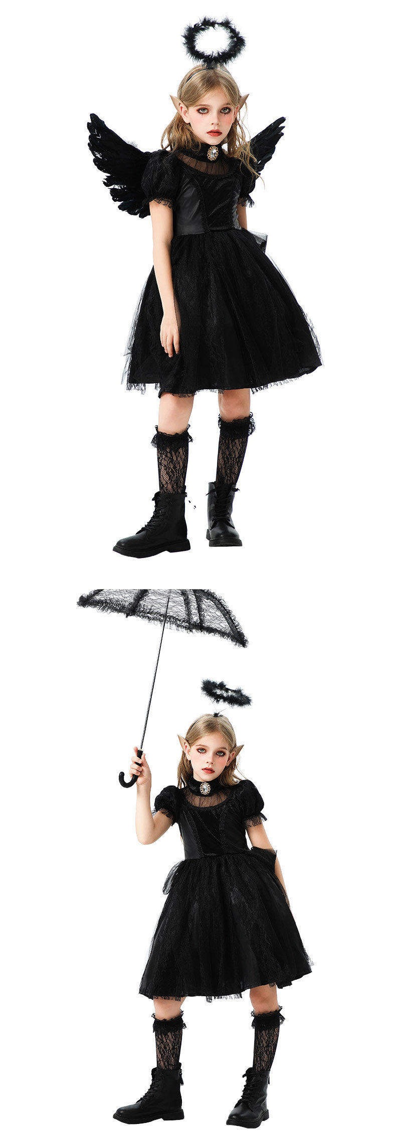 ハロウィン コスプレ 魔女仮装 小悪魔 ゴスロリ 女性 小悪魔 ジョーカー 魔女コスト 大人気 ハロウィン コスプレ衣装 コスチューム 大人 セクシー レース切り替え袖コスチューム コゴスロリ衣装 仮装 ハロウィン 学園祭 コスプレ