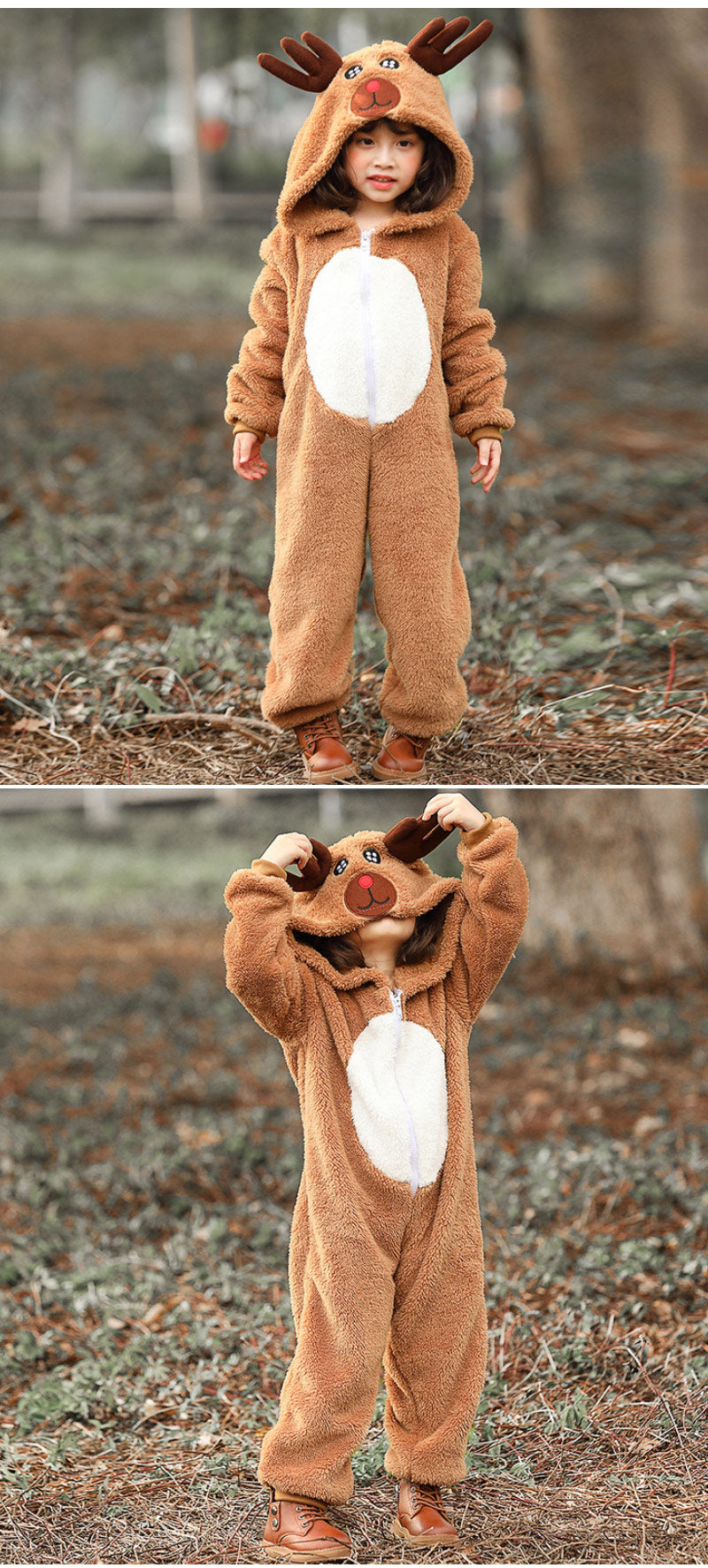 ハロウィン衣装 トナカイ キッズ コスプレ 子供 コスチューム 女の子 男の子 子供用 キッズ 赤ちゃん イベントパーティー ハロウィン 仮装 ヘッドカバー フットカバー 手袋 レオタード ヘラジカ ハロウイーン 動物 かわいい ロンパース アニマル 舞台出演衣装 ステージ