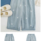ストレッチデニム ペグトップパンツ 子供服 キッズ 男の子 女の子 デニムパンツ ロングパンツ 長ズボン ボトムス ハート刺繍 デニム ワイドパンツ