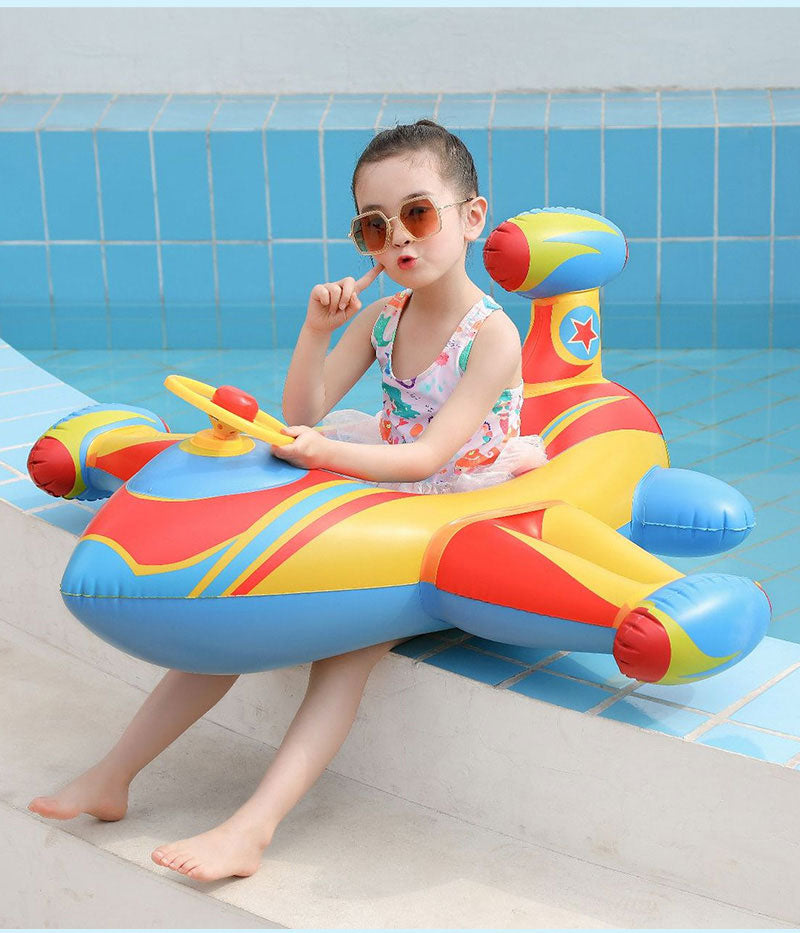 浮き輪 かわいい ベビーボート 1歳~6歳 子供用 足入れ浮き輪 座付き ベビー用浮き輪 飛行機の形 安全厚いエコPVC 赤ちゃんうきわ 男の子 女の子 海フロswimring-006