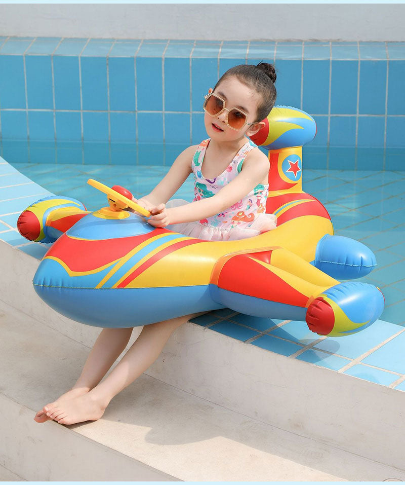 浮き輪 かわいい ベビーボート 1歳~6歳 子供用 足入れ浮き輪 座付き ベビー用浮き輪 飛行機の形 安全厚いエコPVC 赤ちゃんうきわ 男の子 女の子 海フロswimring-006