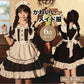 メイド服 6点セット コスプレ 可愛い 女の子 レディース メンズ 半袖 ロリータ ワンピース 黒 ピンク ハロウィン 大きいサイズ 定番 S-2XL 男性ウケ バレンタイン かわいい コスチューム 頭飾り クラシック ゴスロリ メイド 服