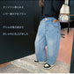 デニムパンツ キッズ 子供服 子ども服 こども服 デニム ワイドパンツ ジーパン パンツ ボトムス ロングパンツ 長ズボン ハイウエスト 80cm 90cm 100cm 110cm 120cm 130cm 140cm 150cm 160cm 女の子 ガール ボーイ ジュニア おしゃれ 韓国 ナチュラル シンプル カジュアル