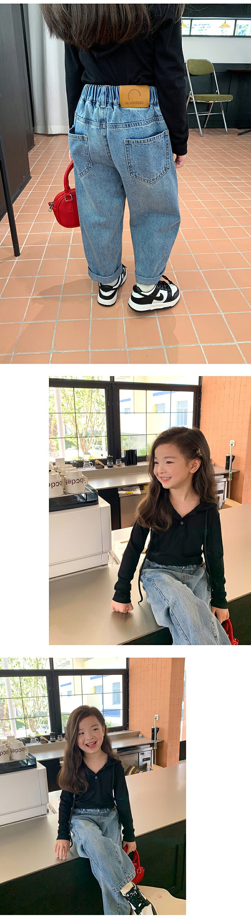 デニムパンツ キッズ 子供服 子ども服 こども服 デニム ワイドパンツ ジーパン パンツ ボトムス ロングパンツ 長ズボン ハイウエスト 80cm 90cm 100cm 110cm 120cm 130cm 140cm 150cm 160cm 女の子 ガール ボーイ ジュニア おしゃれ 韓国 ナチュラル シンプル カジュアル