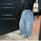 デニムパンツ キッズ 子供服 子ども服 こども服 デニム ワイドパンツ ジーパン パンツ ボトムス ロングパンツ 長ズボン ハイウエスト 80cm 90cm 100cm 110cm 120cm 130cm 140cm 150cm 160cm 女の子 ガール ボーイ ジュニア おしゃれ 韓国 ナチュラル シンプル カジュアル