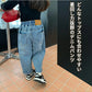 デニムパンツ キッズ 子供服 子ども服 こども服 デニム ワイドパンツ ジーパン パンツ ボトムス ロングパンツ 長ズボン ハイウエスト 80cm 90cm 100cm 110cm 120cm 130cm 140cm 150cm 160cm 女の子 ガール ボーイ ジュニア おしゃれ 韓国 ナチュラル シンプル カジュアル