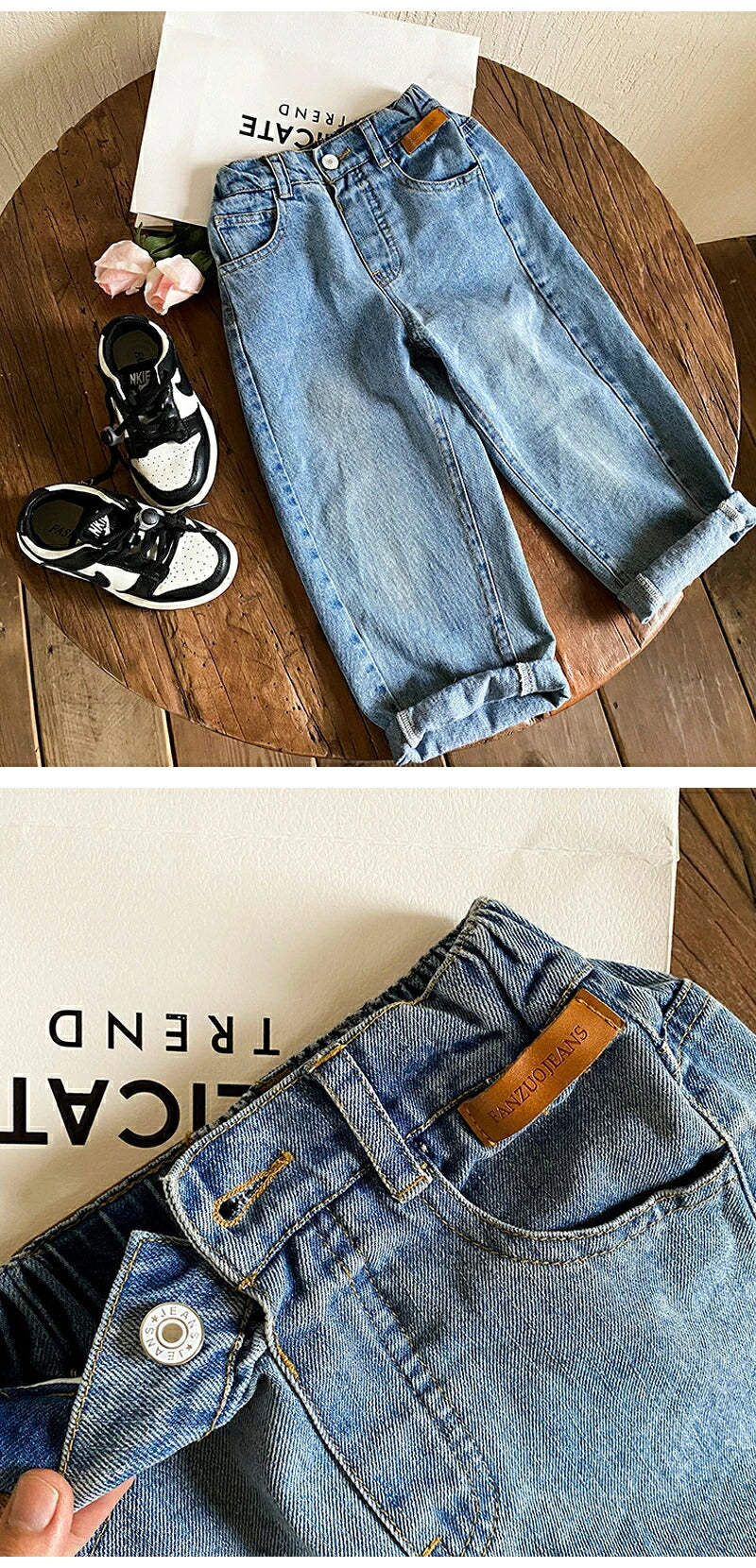 デニムパンツ キッズ 子供服 子ども服 こども服 デニム ワイドパンツ ジーパン パンツ ボトムス ロングパンツ 長ズボン ハイウエスト 80cm 90cm 100cm 110cm 120cm 130cm 140cm 150cm 160cm 女の子 ガール ボーイ ジュニア おしゃれ 韓国 ナチュラル シンプル カジュアル