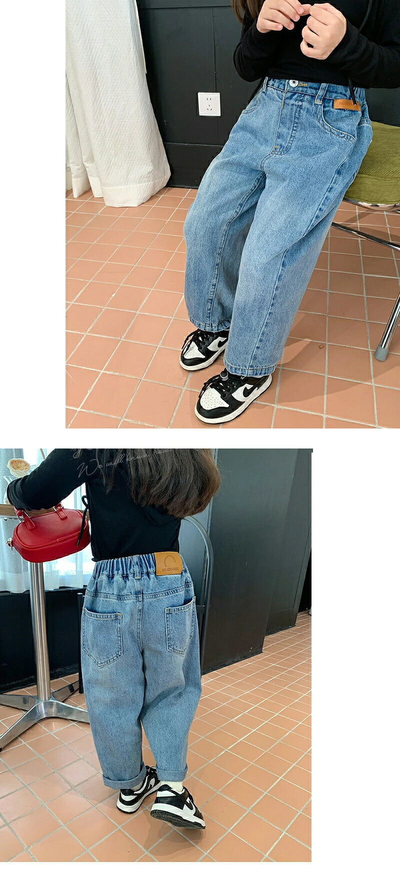 デニムパンツ キッズ 子供服 子ども服 こども服 デニム ワイドパンツ ジーパン パンツ ボトムス ロングパンツ 長ズボン ハイウエスト 80cm 90cm 100cm 110cm 120cm 130cm 140cm 150cm 160cm 女の子 ガール ボーイ ジュニア おしゃれ 韓国 ナチュラル シンプル カジュアル