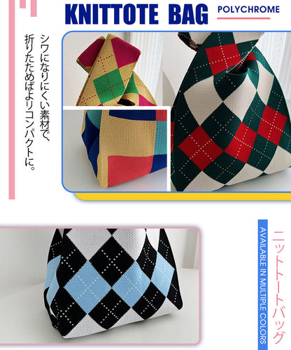 ニットバッグ オールシーズン使いやすい素材のニットバッグ バッグ ニット  クロシェ編み ハンドバッグ 小さいサイズ ニットバッグ レディース エコバッグ 軽量クラッチ コンパクト シ 無地 アウトドア ミニバッグ ミニトート 手提げ